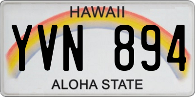 HI license plate YVN894