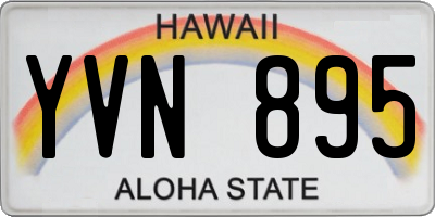 HI license plate YVN895