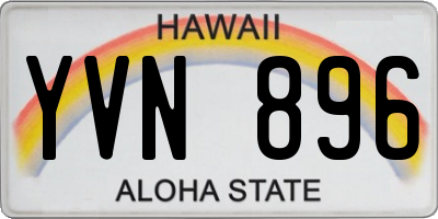 HI license plate YVN896