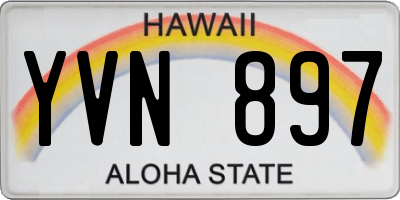 HI license plate YVN897