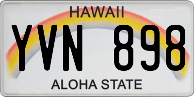 HI license plate YVN898