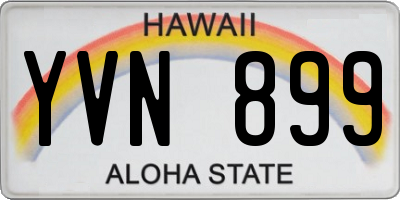 HI license plate YVN899