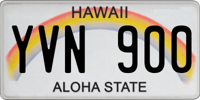 HI license plate YVN900