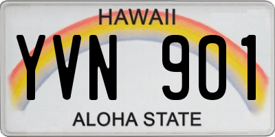 HI license plate YVN901