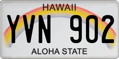 HI license plate YVN902