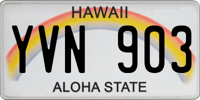 HI license plate YVN903