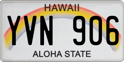 HI license plate YVN906