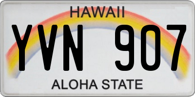 HI license plate YVN907