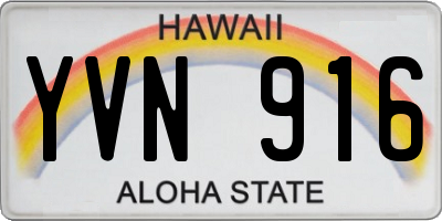 HI license plate YVN916