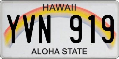HI license plate YVN919