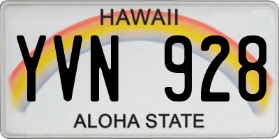HI license plate YVN928