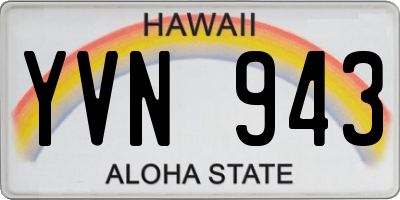 HI license plate YVN943