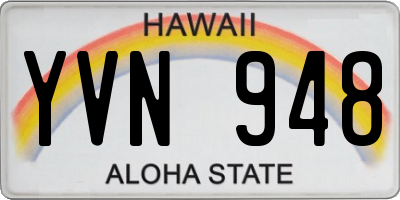 HI license plate YVN948