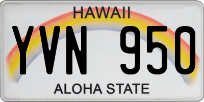 HI license plate YVN950