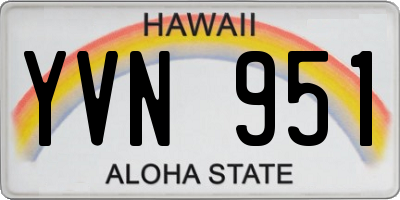 HI license plate YVN951