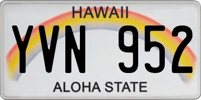 HI license plate YVN952