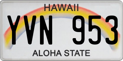 HI license plate YVN953