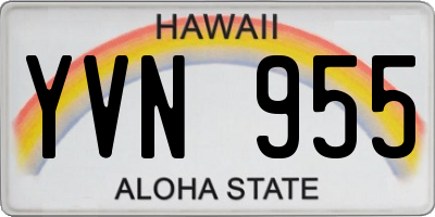 HI license plate YVN955