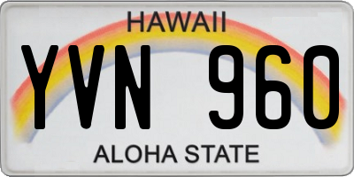 HI license plate YVN960