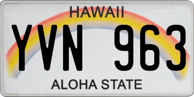 HI license plate YVN963