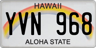 HI license plate YVN968