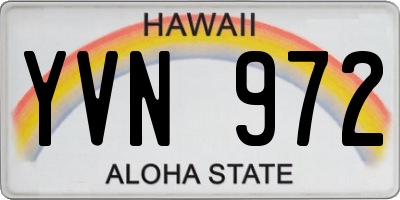 HI license plate YVN972