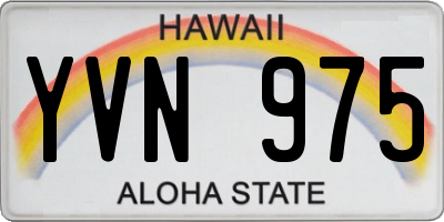 HI license plate YVN975
