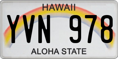 HI license plate YVN978