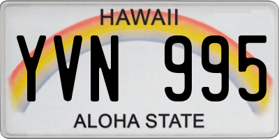 HI license plate YVN995