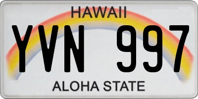 HI license plate YVN997