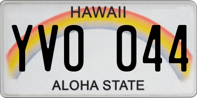 HI license plate YVO044