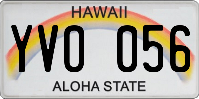 HI license plate YVO056