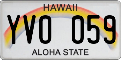 HI license plate YVO059