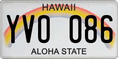 HI license plate YVO086