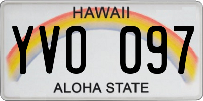 HI license plate YVO097