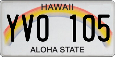 HI license plate YVO105