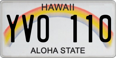 HI license plate YVO110