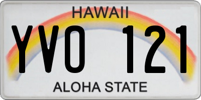 HI license plate YVO121
