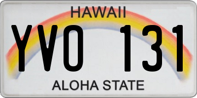 HI license plate YVO131