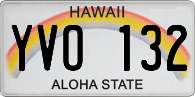 HI license plate YVO132