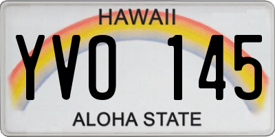 HI license plate YVO145