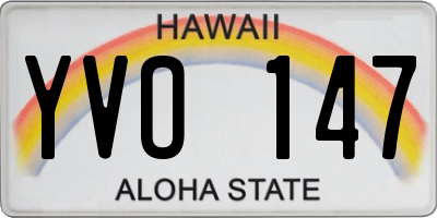 HI license plate YVO147