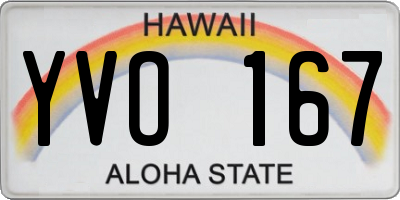 HI license plate YVO167