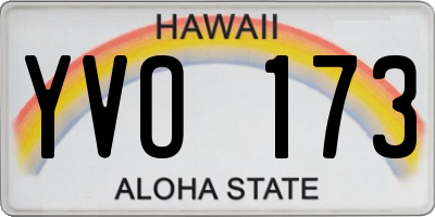 HI license plate YVO173