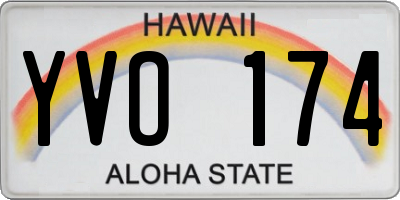 HI license plate YVO174