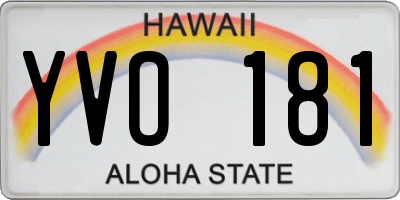 HI license plate YVO181