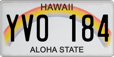 HI license plate YVO184