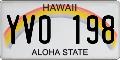 HI license plate YVO198