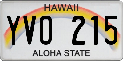HI license plate YVO215