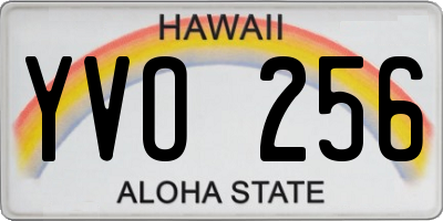 HI license plate YVO256